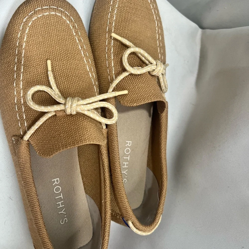 Rothy's The Boat Shoe Tan Slip-On Shoes - Picture 4 of 7